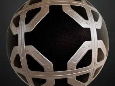 White Var Metal Iron Guard PBR Seamless Texture