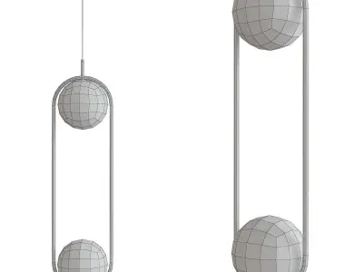 Etta Duo chandeleir 3d model Low-poly 3D model