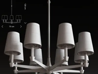 Eight branches chandelie 3D model