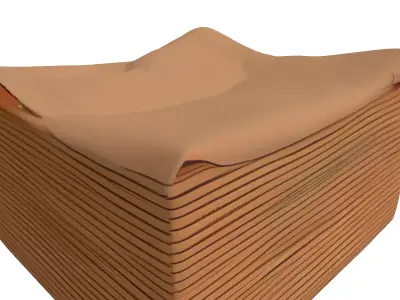 Stack of Brown Paper Napkins Low-poly 3D model