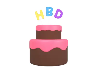 Birthday Cake v1 008 Low-poly 3D model