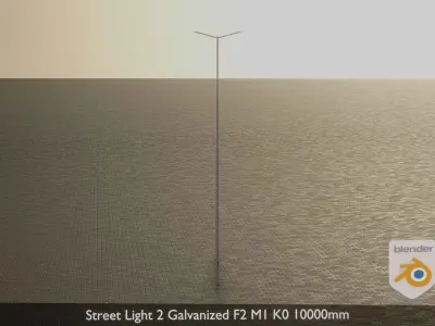 Street Light 2 Galvanized F2 M1 K0 10000mm Low-poly 3D model