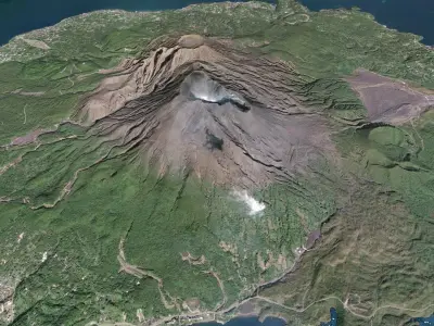 Mountain landscape Stratovolcano Sakurajima Japan 3D model