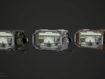 Sci-Fi Military Radio  Low-poly 3D model