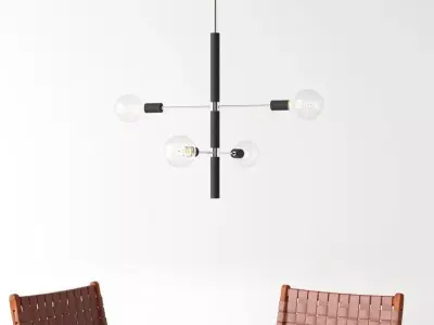 Christopher 4 - Light Sputnik Modern Linear Chandelier 3D model