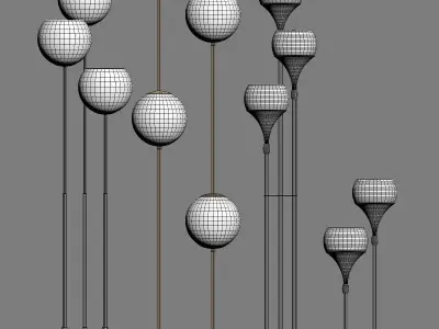 Set of Modern floor lamps  3D model
