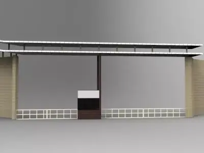 Entrance Gate Low-poly 3D model