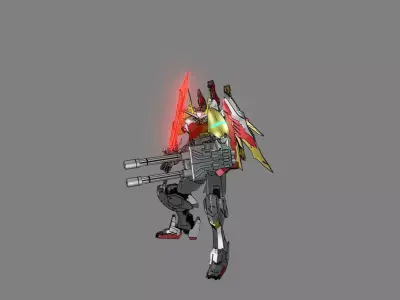 Attacker Gundam B 9 3D model