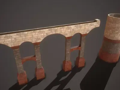 Roman Aqueduct Low-poly 3D model