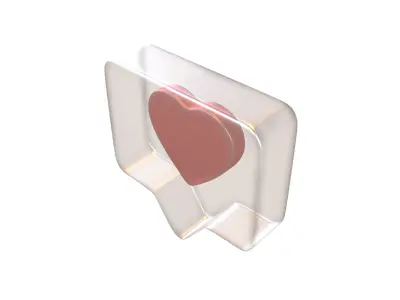 Socail Media Heart Bubble v1 001 Low-poly 3D model