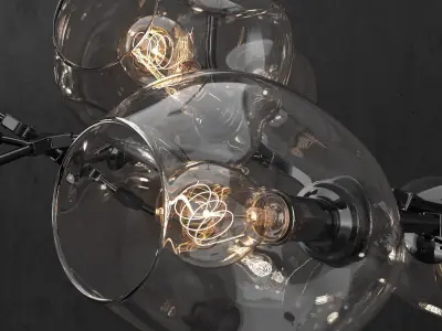 Branching bubble 13 lamps CLEAR  BLACK 3D model
