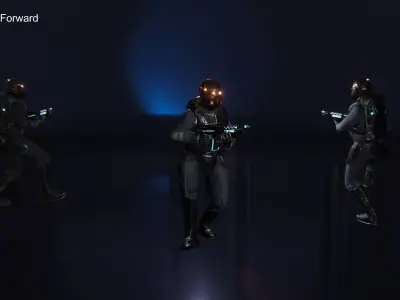 SCiFI Killer Animated Character Low-poly 3D model