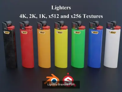 Lighters PBR 3D Model Pack