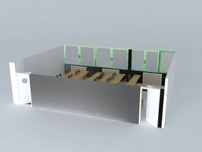 Classroom glass fronted office with lighting Free 3D model