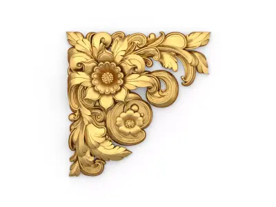 Classic carved corner decor ornament cnc 3d printing stl 06 3D print model purchase