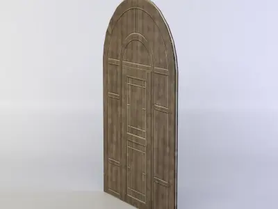 Door wooden with glass windows Low-poly 3D model purchase