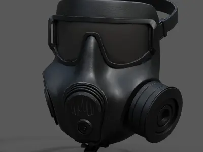 Gas mask helmet scifi protection space millitary fantasy human  Low-poly 3D model