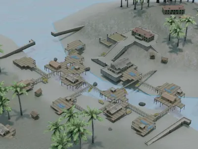 BERMUDA - Map - Free Fire 3D Model - Blender - Free Fire 3d Map 3D model