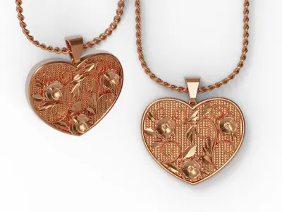 Heart Pendant 3D print model 9