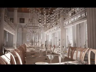 PalaceHall Low-poly 3D model