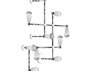 Golden Wall Lamp 3D model purchase