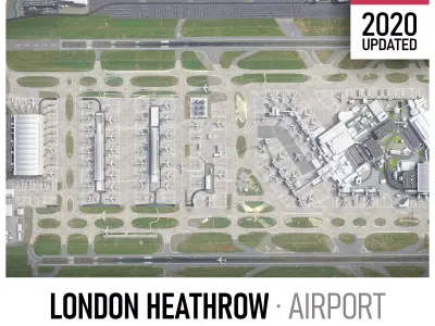 London Heathrow Airport - LHR Low-poly 3D model