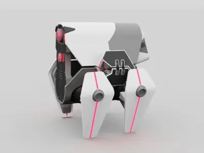 Spider robot rigged - animated character 3D model
