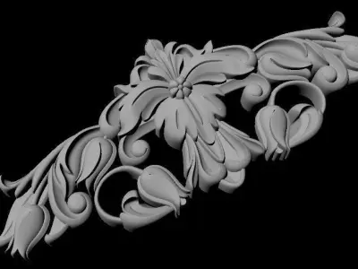 dekor gold ornament 3D model 2