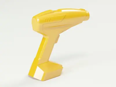 Cordless drill concept or a sci-fi laser gun low-poly Low-poly 3D model