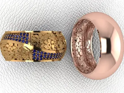 alans ring 40 pieces drawing 3d rihone drawing ring rings 3D print model