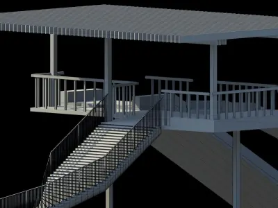 Low Poly Water Slides Low-poly 3D model