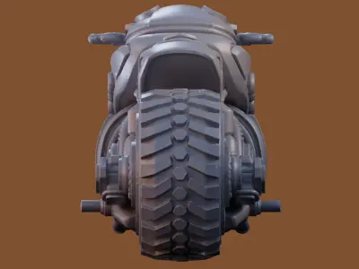 Sci Fi Motorcycle 3D Model 250mm One Piece Printable STL 3D print model