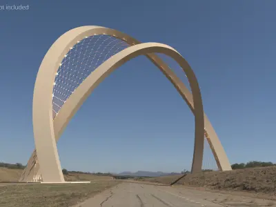  Modern Monumental Archway Structure Sand Gold 