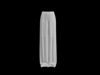 Black Floor-Length Wide-Leg Pants Free low-poly 3D model
