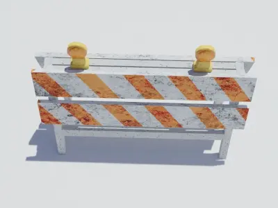 Construction Barrier Low-poly 3D model