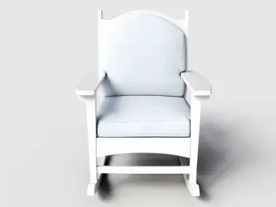 chair coastal slipcover Low-poly 3D model