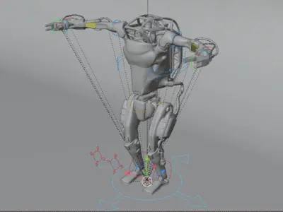 Atlas Robot Boston Dynamics full rigged animated 3D model