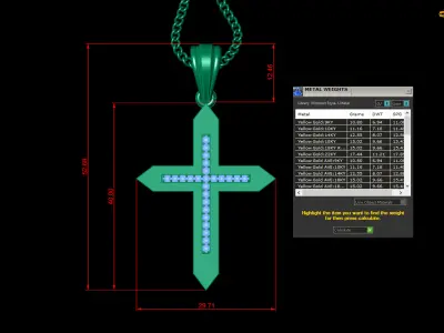 Cross Light Gold 4CP011 3DM STL 3D print model