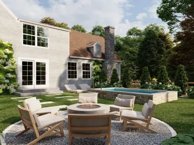 Garden Landscape 3D Model - SketchUp and Lumion Scene 3D model 3D model