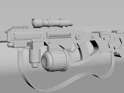 sci-fi gun 3d model Low-poly 3D model