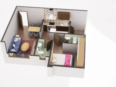 3D Floor Plan Model 17 3D model