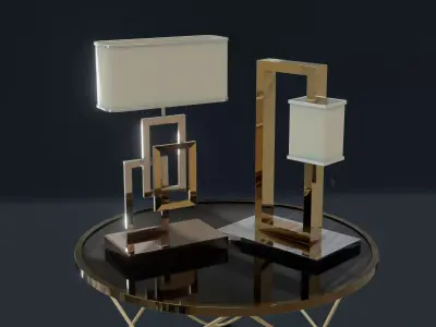 Modern Lamp with Table - 2 in 1 Free 3D model