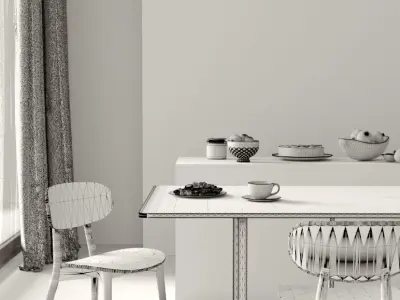 Diningchairs set 05 3D model