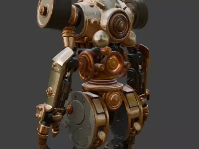 Steampunk Robot Mech Automaton 3D model