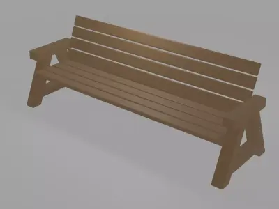 Low Poly Park Bench Free 3D model