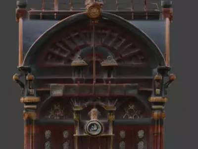 Steampunk Grand Victorian Train Station 3D Model Low-poly 3D model