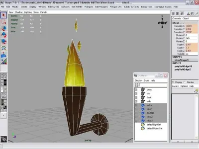 torch candle on wall Free low-poly 3D model