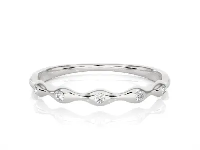 Light Minimalist Diamond Ring 3D print model 4