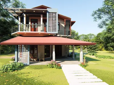 Modern residential building 3D model order