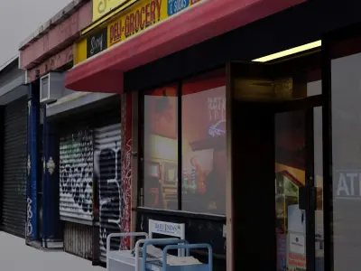 Store Fronts - 4 Pack Low-poly 3D model